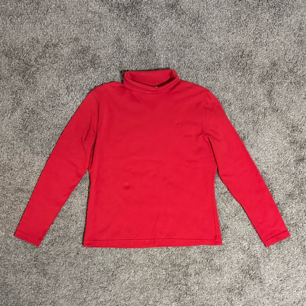 Vintage Copper Key Red Turtleneck Sweater Women’s Size Large Cotton Blend